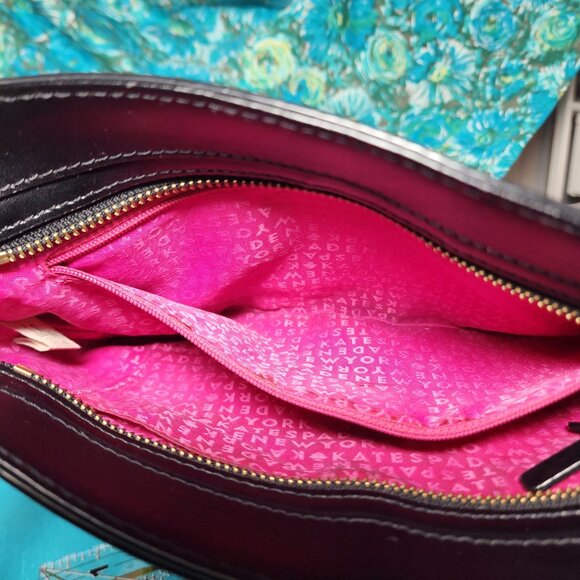 Kate Spade Montford Park Angelica Bow Crossbody Black Smooth Leather Handbag - Picture 6 of 8